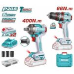 TOTAL TCKLI20277 Cordless 2 Pcs Combo Kit 20V, 66Nm Brushless Impact Drill & Impact Driver – KSh 19,499 - Image 2