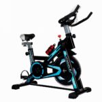 Portable Sport Spin Bike Exercise Bicycle with Digital Monitor – Blue (150kg Capacity)