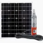 Submersible Water Pump Complete with Solar Panel Kit (110M Head Lift, 1100W DC Motor & MPPT Controller)