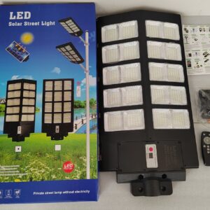 3000W Solar Street Light with Pole Price in Kenya – 36Ah Battery, Motion Sensor & All-Weather Solar Panel