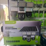 VC24 4G triple lens PTZ solar CCTV camera installed outdoors showing 360 degree smart security monitoring