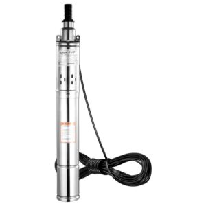 1HP 110V Deep Well Submersible Pump, 16 GPM, 164ft Head, 3'' Deep Well Water Pump
